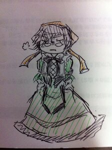 Rating: Safe Score: 0 Tags: 1girl bound dress glasses image short_hair sketch solo suiseiseki traditional_media User: admin