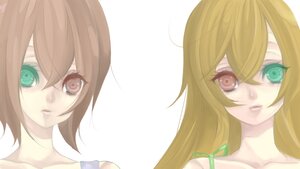 Rating: Safe Score: 0 Tags: 2girls bare_shoulders collarbone green_eyes hair_between_eyes heterochromia image lips long_hair looking_at_viewer multiple_girls pair red_eyes ribbon simple_background souseiseki striped suiseiseki white_background User: admin