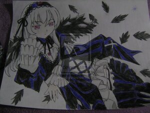 Rating: Safe Score: 0 Tags: 1girl auto_tagged black_feathers bug butterfly cross-laced_clothes detached_collar dress feathers frills hairband image insect long_hair long_sleeves looking_at_viewer marker_(medium) photo ribbon solo suigintou traditional_media User: admin