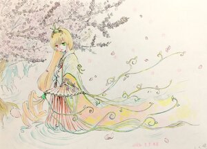 Rating: Safe Score: 0 Tags: 1girl blonde_hair cherry_blossoms dress flower green_eyes heterochromia image leaf long_hair looking_at_viewer petals red_eyes smile solo suiseiseki very_long_hair User: admin