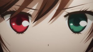 Rating: Safe Score: 0 Tags: 1girl brown_hair close-up cyclops eyebrows_visible_through_hair eyelashes eyes face hair_between_eyes image looking_at_viewer one-eyed red_eyes short_hair solo suiseiseki User: admin