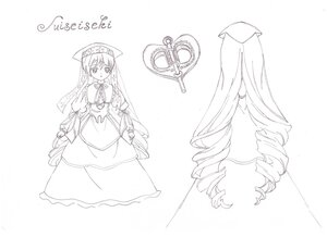 Rating: Safe Score: 0 Tags: 1girl bangs dress drill_hair eyebrows_visible_through_hair full_body greyscale hat image long_hair long_sleeves looking_at_viewer monochrome ringlets smile solo staff standing striped suiseiseki twin_drills very_long_hair User: admin