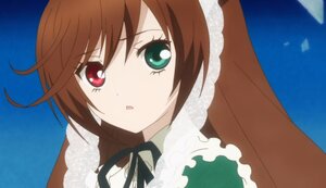 Rating: Safe Score: 0 Tags: 1girl :o black_ribbon brown_hair dress frills heterochromia image long_hair looking_at_viewer open_mouth red_eyes ribbon sky solo suiseiseki User: admin