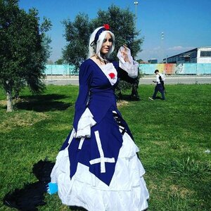 Rating: Safe Score: 0 Tags: 1boy 1girl blue_sky cloud day dress field grass long_sleeves outdoors sky solo suigintou tree User: admin