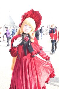 Rating: Safe Score: 0 Tags: blonde_hair blue_eyes bow dress long_sleeves multiple_boys multiple_girls photo red_dress rose shinku solo User: admin