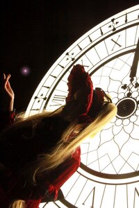 Rating: Safe Score: 0 Tags: 1girl backlighting black_dress blonde_hair dress long_hair long_sleeves shinku sitting solo twintails very_long_hair User: admin