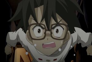 Rating: Safe Score: 0 Tags: 1boy black_eyes black_hair close-up face glasses human long_sleeves open_mouth sakurada_jun screenshot solo User: admin