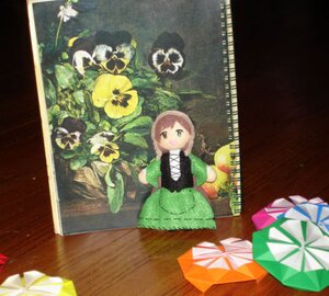 Rating: Safe Score: 0 Tags: 1girl brown_hair doll dress flower gift green_dress green_eyes solo suiseiseki User: admin