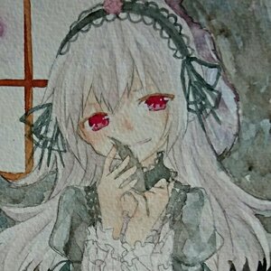 Rating: Safe Score: 0 Tags: 1girl closed_mouth dress flower frills hairband image long_hair long_sleeves looking_at_viewer red_eyes ribbon rose solo suigintou traditional_media wings User: admin