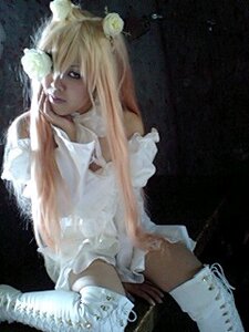 Rating: Safe Score: 0 Tags: 1girl blonde_hair dark_skin dress gloves kirakishou lips long_hair solo white_gloves User: admin