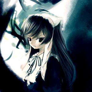Rating: Safe Score: 0 Tags: 1girl bangs black_eyes bonnet brown_hair commentary_request dark dress frills image light_smile long_hair long_sleeves parted_lips photoshop_(medium) ribbon rozen_maiden solo suisa suiseiseki upper_body User: admin