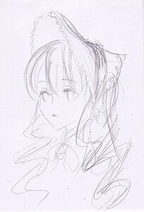 Rating: Safe Score: 0 Tags: 1girl bangs bow eyebrows_visible_through_hair hair_bow hakurei_reimu image looking_at_viewer monochrome profile shinku sketch solo traditional_media User: admin