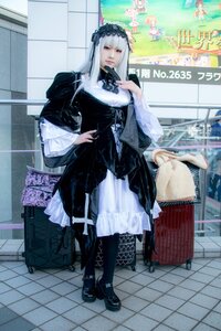Rating: Safe Score: 0 Tags: 1girl bangs black_dress black_legwear dress frills gothic_lolita hairband indoors lolita_fashion long_hair nail_polish solo standing suigintou tile_floor tiles User: admin