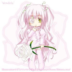 Rating: Safe Score: 0 Tags: 1girl dress eyepatch flower frills full_body green_eyes hair_flower holding image kirakishou long_hair long_sleeves pink_hair rose solo striped striped_background thighhighs two_side_up vertical_stripes very_long_hair white_flower white_rose User: admin