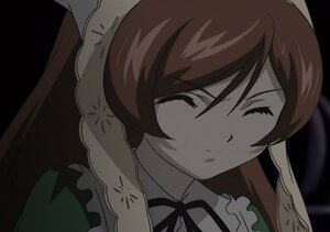 Rating: Safe Score: 0 Tags: 1girl brown_hair closed_eyes closed_mouth dress frills hat image long_sleeves solo suiseiseki User: admin
