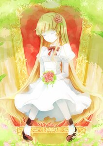 Rating: Safe Score: 0 Tags: 1girl blonde_hair closed_eyes dress flower hair_ornament image long_hair red_flower red_rose rose shinku sitting solo striped striped_legwear very_long_hair User: admin