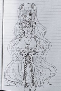 Rating: Safe Score: 0 Tags: 1girl bdsm bondage boots bound dress greyscale hair_ornament heart image kirakishou long_hair monochrome smile solo thigh_boots thighhighs traditional_media very_long_hair User: admin