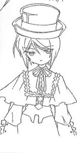Rating: Safe Score: 0 Tags: 1girl capelet eyebrows_visible_through_hair frills greyscale hat image long_sleeves looking_at_viewer monochrome neck_ribbon ribbon short_hair simple_background solo souseiseki white_background User: admin