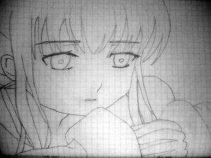 Rating: Safe Score: 0 Tags: 1girl bangs closed_mouth eyebrows_visible_through_hair greyscale image looking_at_viewer monochrome possible_duplicate scarf shinku solo User: admin