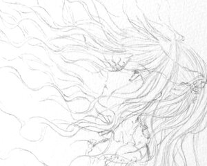 Rating: Safe Score: 0 Tags: 1girl dress floating_hair flower frills greyscale image kirakishou long_hair monochrome profile rose solo very_long_hair white_background User: admin