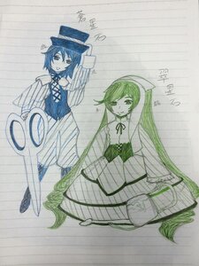 Rating: Safe Score: 0 Tags: 2girls dress green_hair hat image long_hair long_sleeves multiple_girls neck_ribbon pair ribbon short_hair smile souseiseki suiseiseki very_long_hair User: admin