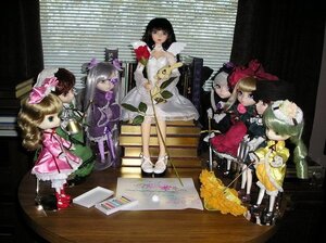 Rating: Safe Score: 0 Tags: 6+girls black_hair blonde_hair blue_eyes bow doll dress eyepatch flower frills hair_ornament hat long_hair multiple_dolls multiple_girls pantyhose purple_eyes short_hair sitting tagme User: admin
