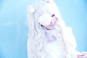 Rating: Safe Score: 0 Tags: 1girl bangs blue_background closed_eyes closed_mouth hair_ornament kirakishou lips long_hair solo upper_body white_hair white_theme User: admin