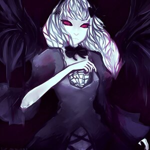Rating: Safe Score: 0 Tags: 1girl bare_shoulders black_dress black_wings bow dress image long_hair looking_at_viewer smile solo suigintou white_hair wings User: admin