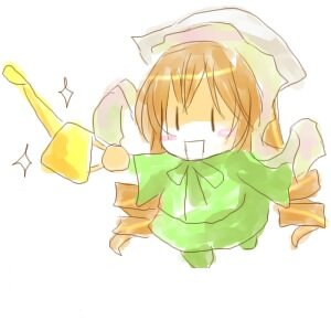 Rating: Safe Score: 0 Tags: 1girl blush chibi full_body image long_hair long_sleeves open_mouth simple_background solo sparkle striped suiseiseki white_background User: admin