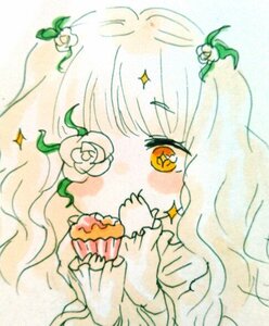 Rating: Safe Score: 0 Tags: 1girl bangs eyebrows_visible_through_hair flower holding image kirakishou leaf long_hair long_sleeves no_nose rose solo sparkle traditional_media upper_body white_hair User: admin