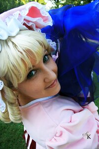 Rating: Safe Score: 0 Tags: 1girl blonde_hair blue_eyes bow curly_hair drill_hair flower grass hinaichigo lips looking_at_viewer photo realistic ribbon solo twin_drills User: admin
