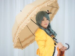 Rating: Safe Score: 0 Tags: 1girl bangs hair_ornament holding holding_umbrella japanese_clothes kanaria kimono lips looking_at_viewer parasol rain raincoat red_umbrella shared_umbrella solo umbrella upper_body User: admin