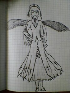 Rating: Safe Score: 0 Tags: 1girl angel_wings dress feathered_wings full_body greyscale image long_sleeves looking_at_viewer monochrome photo solo standing suigintou tiles wings User: admin
