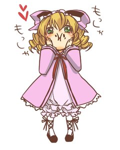 Rating: Safe Score: 0 Tags: 1girl blonde_hair bloomers blush bow dress drill_hair frills full_body green_eyes hands_on_own_face hat hina_ichigo hinaichigo image long_sleeves pink_bow pink_dress ribbon short_hair simple_background solo standing underwear white_background white_bloomers User: admin
