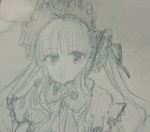 Rating: Safe Score: 0 Tags: 1girl bow closed_mouth flower hakurei_reimu image long_hair looking_at_viewer monochrome rose shinku sketch solo traditional_media upper_body User: admin