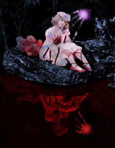 Rating: Safe Score: 0 Tags: 1girl blood bloody_clothes dark dress hat hinaichigo sitting solo User: admin