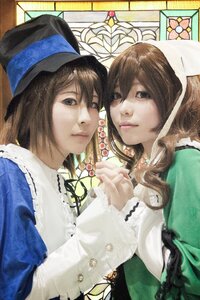 Rating: Safe Score: 0 Tags: 2girls black_hair brown_hair flower hat lips lipstick makeup multiple_cosplay multiple_girls short_hair siblings sisters souseiseki suiseiseki tagme top_hat twins User: admin