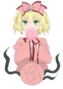 Rating: Safe Score: 0 Tags: 1girl blonde_hair bow candy food green_eyes hair_bow hina_ichigo hinaichigo image lollipop pink_bow short_hair solo striped swirl_lollipop User: admin