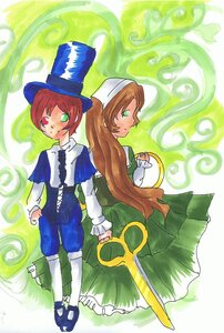 Rating: Safe Score: 0 Tags: 2girls blue_dress brown_hair dress full_body green_eyes hat heterochromia image long_hair long_sleeves looking_at_viewer multiple_girls pair pantyhose red_eyes shoes short_hair siblings sisters souseiseki standing suiseiseki sword twins weapon User: admin