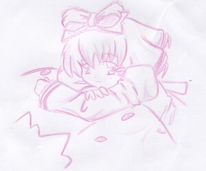 Rating: Safe Score: 0 Tags: 1girl auto_tagged bow fujiwara_no_mokou hair_bow hinaichigo image long_hair monochrome ribbon solo striped User: admin