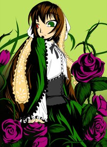 Rating: Safe Score: 0 Tags: 1girl brown_hair dress flower frills green_eyes heterochromia image lolita_fashion long_hair long_sleeves looking_at_viewer pink_flower pink_rose plant purple_flower purple_rose red_eyes red_flower red_rose rose solo souseiseki suiseiseki thorns vines User: admin