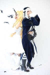 Rating: Safe Score: 0 Tags: 1boy 1girl bird black_feathers blonde_hair boots bug dress feathers hair_ornament insect long_hair long_sleeves multiple_cosplay suigintou tagme white_hair User: admin
