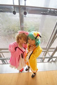 Rating: Safe Score: 0 Tags: 2girls aqua_hair blonde_hair brown_hair flower green_eyes hat japanese_clothes kimono multiple_cosplay multiple_girls short_hair tagme window User: admin