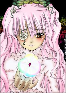 Rating: Safe Score: 0 Tags: 1girl flower frills hair_ornament image kirakishou long_hair long_sleeves looking_at_viewer parted_lips pillarboxed pink_hair pink_rose rose smile solo upper_body vines white_rose User: admin