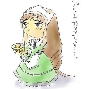 Rating: Safe Score: 0 Tags: 1girl brown_hair dress image long_hair long_sleeves simple_background solo suiseiseki tears User: admin
