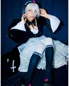 Rating: Safe Score: 0 Tags: 1girl black_legwear bow breasts dress frills kneehighs long_sleeves lying short_hair sitting solo suigintou underwear white_hair User: admin