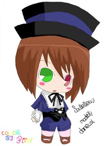 Rating: Safe Score: 0 Tags: 1girl :o blue_dress blush_stickers brown_hair chibi dated dress full_body green_eyes hat image long_sleeves pantyhose ribbon short_hair solo souseiseki standing striped white_background User: admin