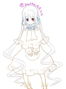 Rating: Safe Score: 0 Tags: 1girl absurdly_long_hair dress flower full_body image long_hair long_sleeves looking_at_viewer rose shinku simple_background solo standing striped vertical_stripes very_long_hair User: admin