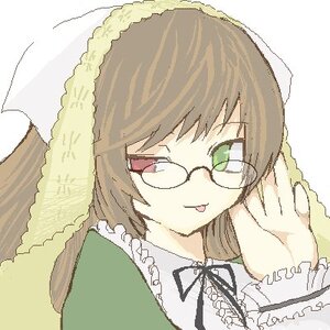 Rating: Safe Score: 0 Tags: 1girl bangs black_ribbon brown_hair dress frills glasses head_scarf image long_sleeves oekaki ribbon simple_background solo suiseiseki User: admin
