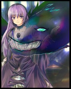 Rating: Safe Score: 0 Tags: 1girl arm_up black_border black_wings border dress flower glowing headpat image letterboxed light_purple_hair long_hair long_sleeves looking_at_viewer monster pillarboxed puffy_sleeves purple_eyes purple_hair rose rozen_maiden ruku_(alicecreation) sharp_teeth smile solo standing suigintou teeth transparent windowboxed wings User: admin